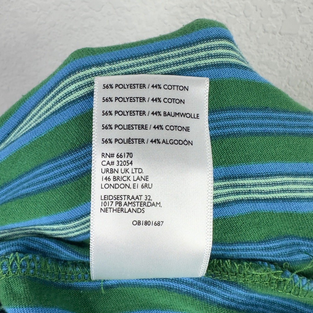 FP Beach Blanche Pants Womens M Green Striped Wide Leg Palazzo Boho Festival - Picture 7 of 12